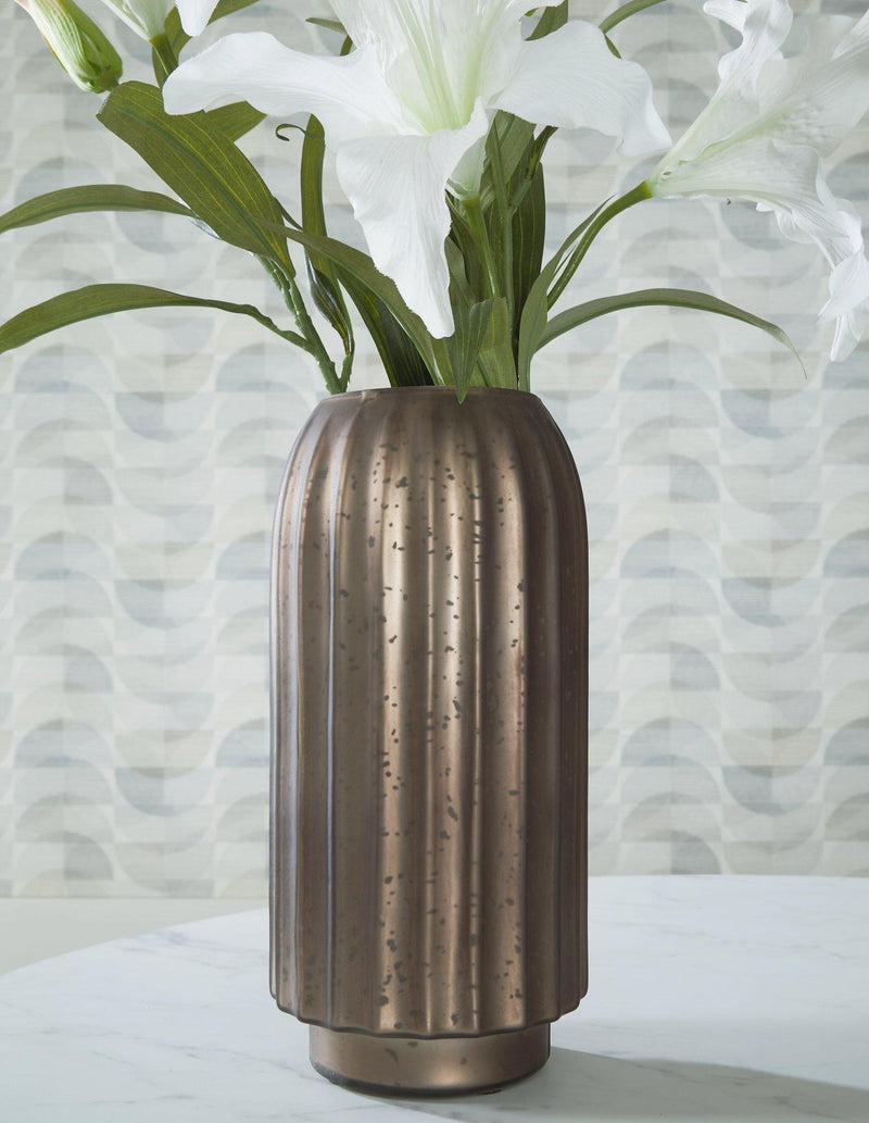 Decorative Briarcott Vase by Ashley Furniture featuring a sleek ceramic design with a textured finish.