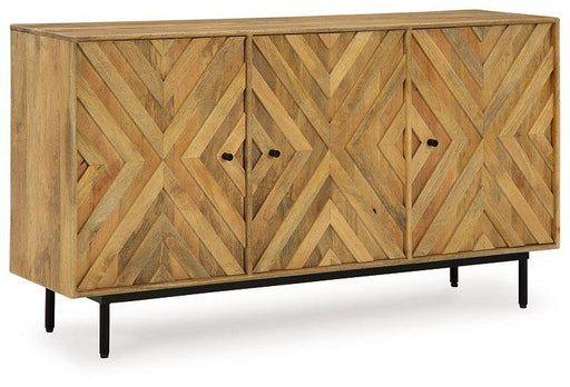 Ashley Furniture Cadewick Accent Cabinet with wooden doors and modern design, ideal for stylish home storage.