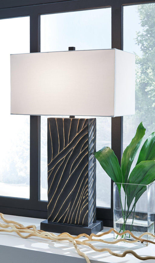 Ashley Furniture Bartlen Lamp Set, a stylish table lamp set with modern design and neutral finishes, perfect for home decor.