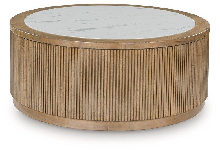 Ashley Furniture Camdill Coffee Table, modern cocktail table with wooden finish and sleek design for living room decor.