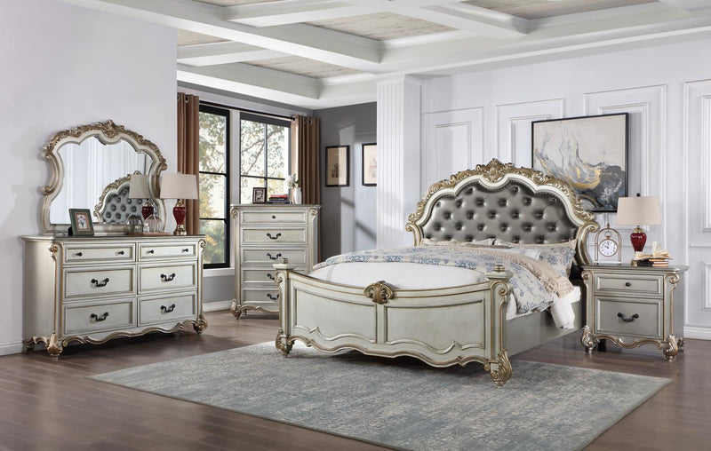 B060 Bed-Dresser-Mirror
