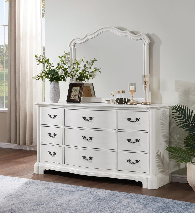 Antique White King Bed