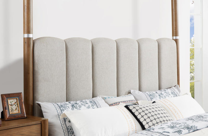 Warm Brown Canopy King Bed