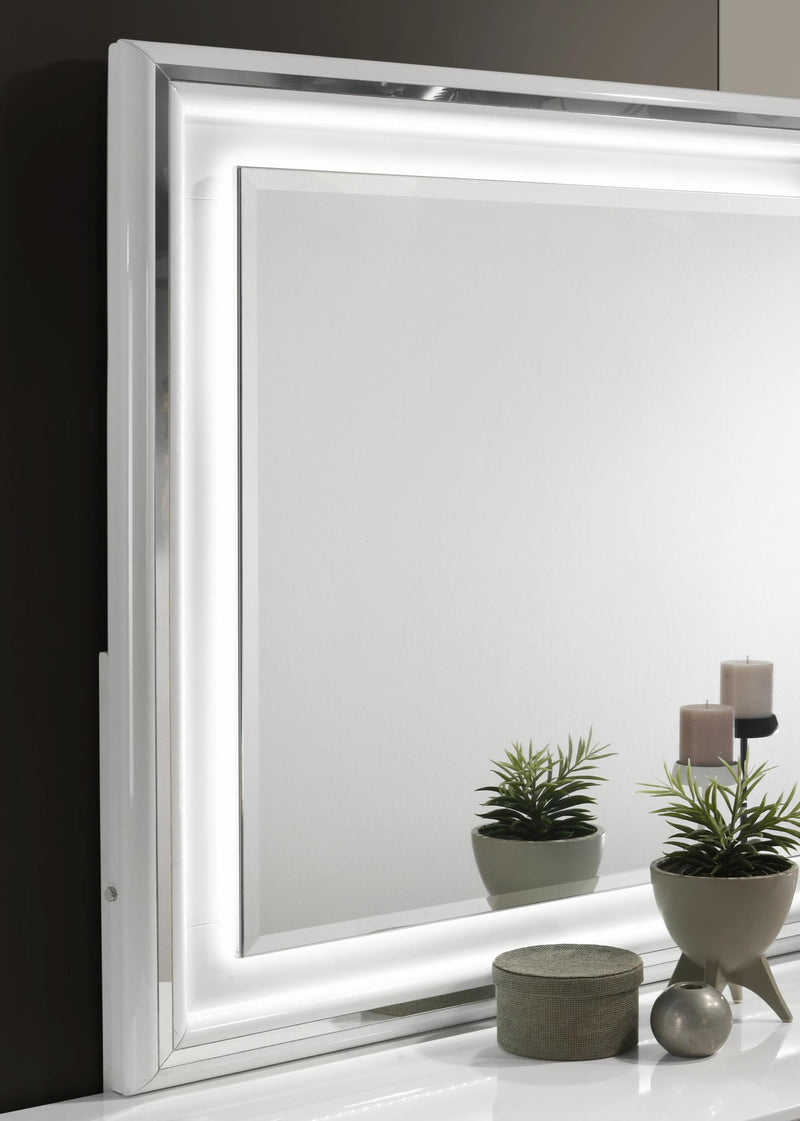 White Led Queen Bed