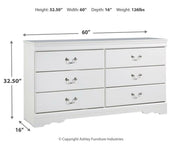 Ashley Furniture Anarasia dresser with sleek wood finish and multiple drawers, showcasing elegant storage design.
