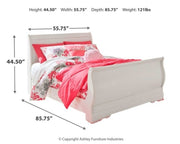 Ashley Furniture Anarasia bed with a stylish, upholstered headboard and elegant wooden frame, showcasing a modern bedroom design.