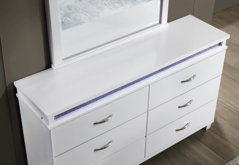 White Led Dresser