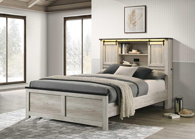 B263 Antique White Bed