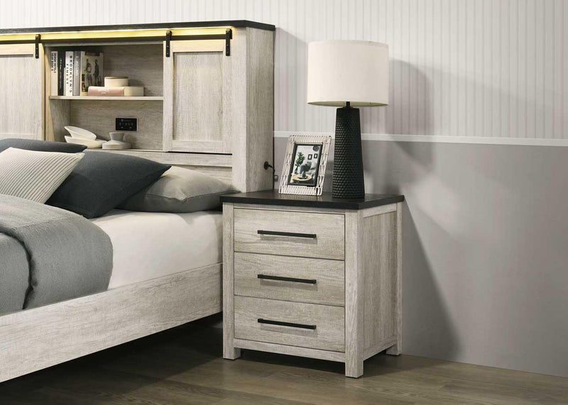 B263 Antique White Night Stand