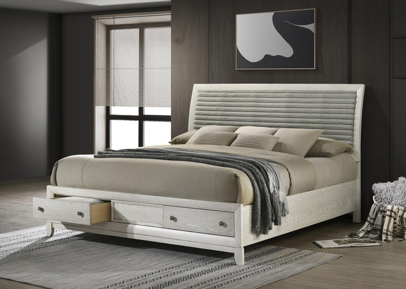 Antique White Oak King Bed
