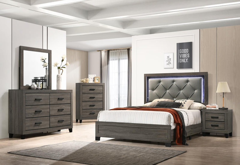 B376 Bed-Dresser-Mirror