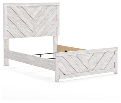 Ashley Furniture Cayboni Bed in dark wood finish, angled view showing the elegant headboard and sturdy frame.