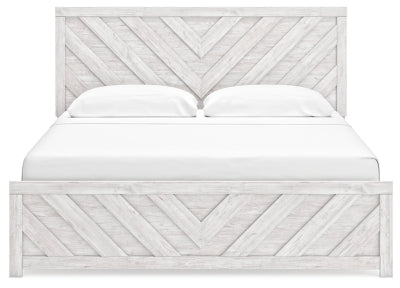 Ashley Furniture Cayboni Bed with a stylish headboard and elegant design, shown in a head-on view.