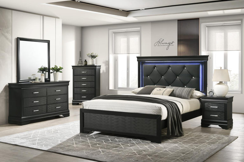 B395 Twin Bed Frame-Dresser-Mirror
