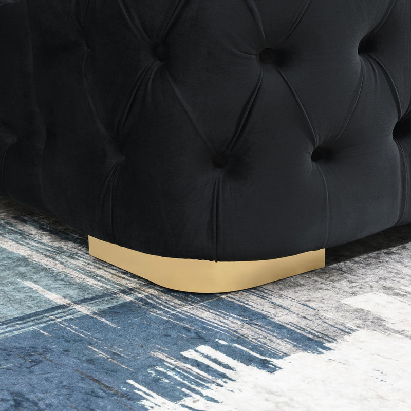 B540 Black Velvet Bed With Fireplace-Tv Mount-Bluetooth Speaker-Usb