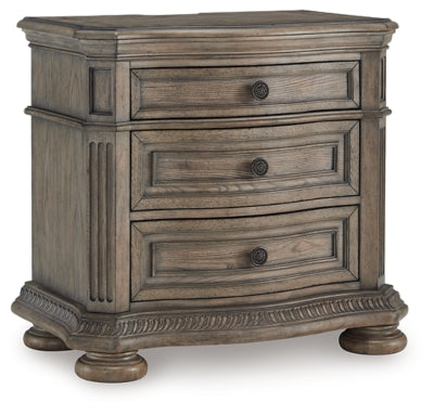 Ashley Furniture Ardenfield nightstand with a closed drawer and modern design, shown from an angled side view.