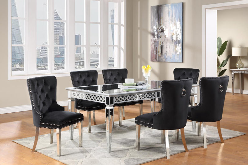 D082 Table-6 Velvet Side Chairs
