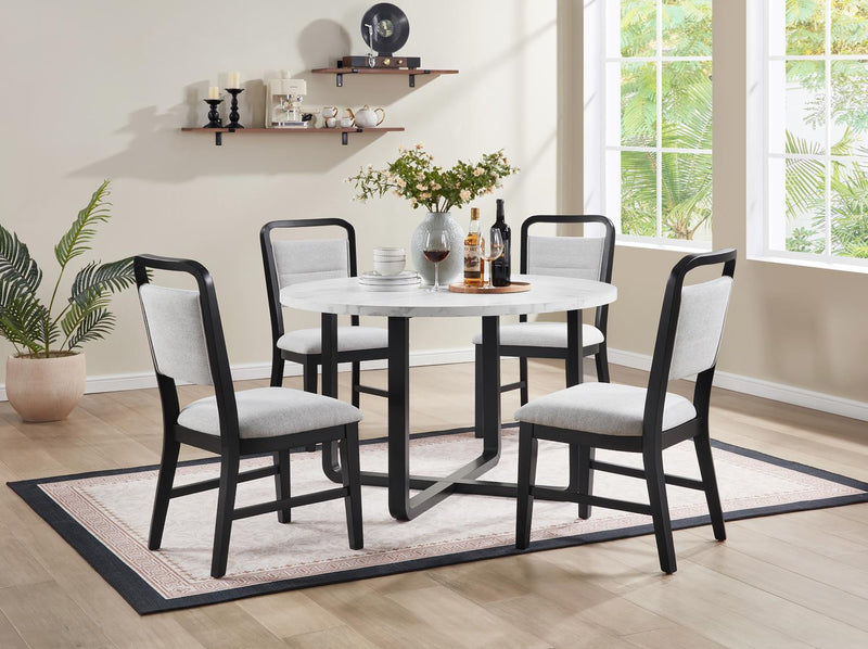 Black/White Top Melamin Round Dining Table