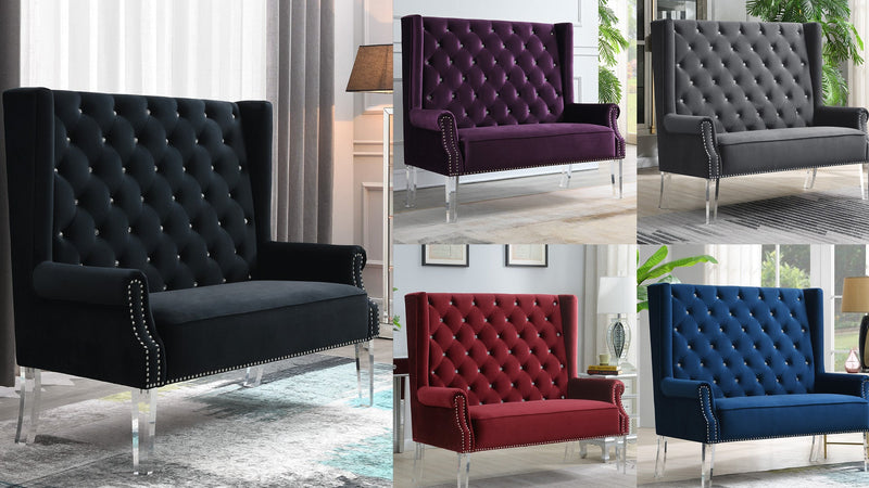 Primrose HIGH BACK WING BENCH - D2095-GRY