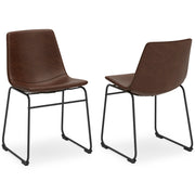 Ashley Furniture Centiar dining chair with upholstered seat and wooden legs, featuring a modern design in warm wood finish.