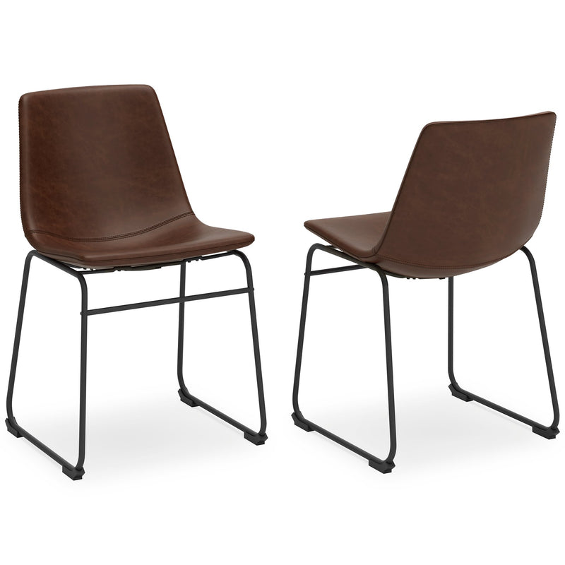 Ashley Furniture Centiar dining chair with upholstered seat and wooden legs, featuring a modern design in warm wood finish.