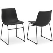 Ashley Furniture Centiar dining chair with upholstered seat and wooden legs, shown in a warm brown finish.