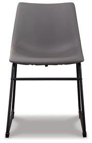 Ashley Furniture Centiar dining chair with dark wood legs and upholstered seat, shown from a front head-on view.
