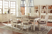 Ashley Furniture Bolanburg dining table with a rustic wooden top and sturdy legs, ideal for modern dining rooms.