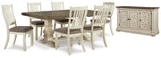 Ashley Furniture Bolanburg dining room set with a table and matching chairs, featuring dark wood finish and modern design.