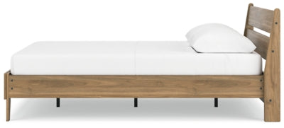 Ashley Furniture Deanlow Bed in a stylish wooden design, shown from the side view with a modern, elegant frame.