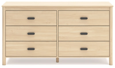 Ashley Furniture Cabinella Dresser with sleek wood finish and multiple drawers, shown from the front view.