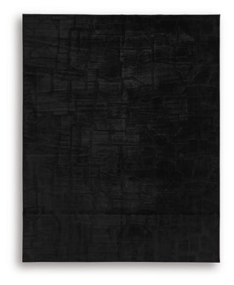 Large washable 8x10 area rug by Ashley Furniture, featuring a stylish pattern and soft fabric for living room decor.