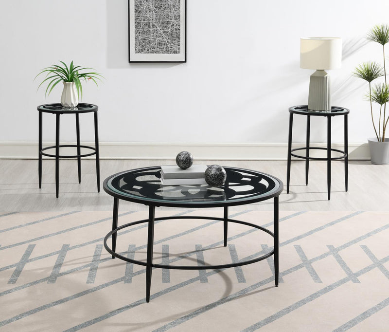 T273 Black Coffee Table-2 End Table