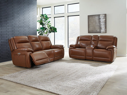 Ashley Furniture Healy Pier living room set featuring a sofa, loveseat, and matching armchair in a modern design.