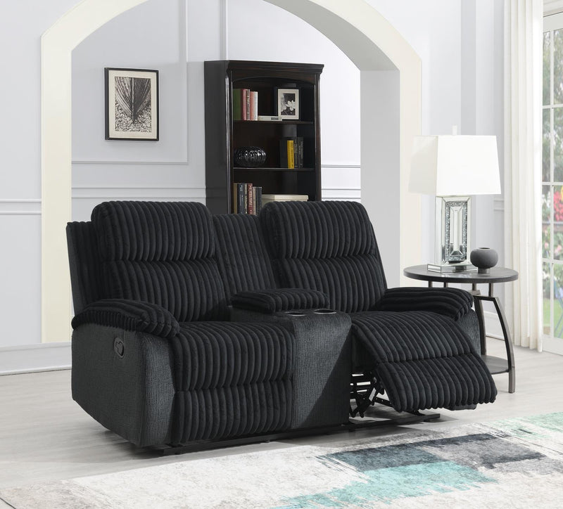 Black Corduroy Motion Loveseat