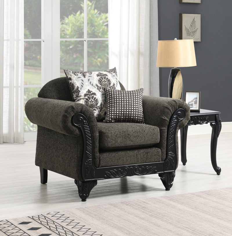 U208 Traditional Charcoal Loveseat
