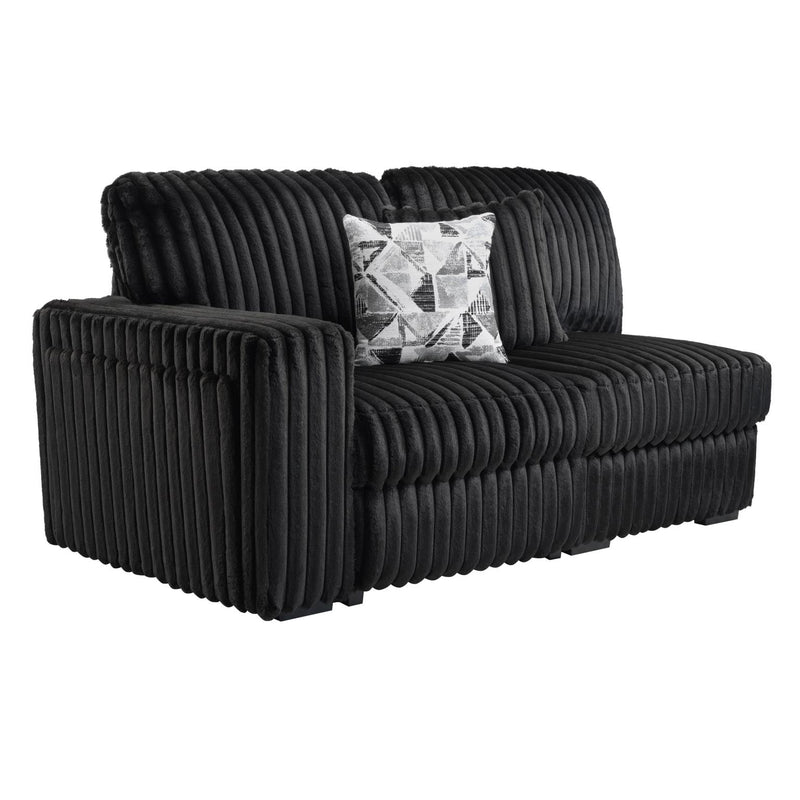 Black Corduroy Power Reclining 4 Pc Sectional W/2 Wireless Charger