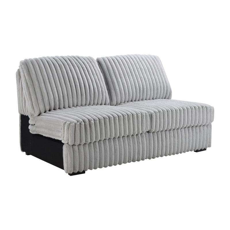Gray Corduroy Power Reclining 4 Pc Sectional W/2 Wireless Charger