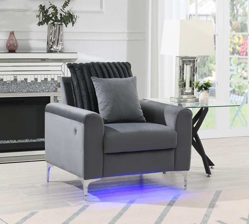 Gray Led Loveseat