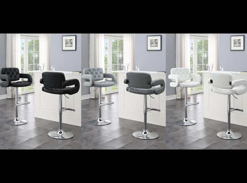 Angelina GRAY LEATHER PU BAR STOOL - ST120-GRY