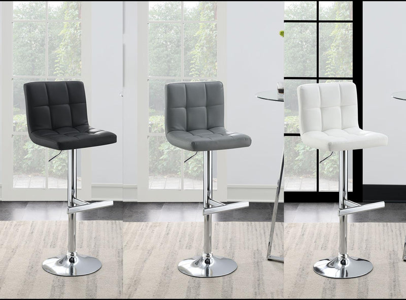 Ariel GRAY LEATHER PU BAR STOOL - ST140-GRY
