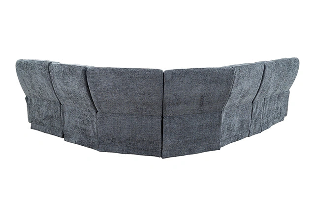 Mattheus Power Sectional with Console + 3 Recliners