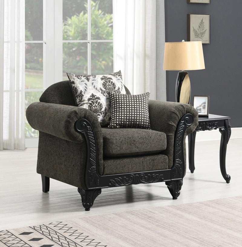 U208 Traditional Charcoal Loveseat