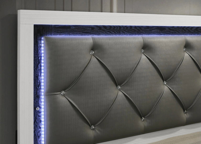 White Led Full Bed