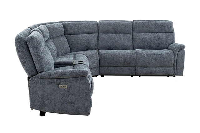 Mattheus Power Sectional with Console + 3 Recliners