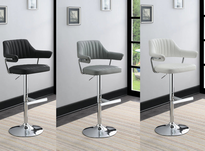 Annabelle GRAY LEATHER PU BAR STOOL - ST125-GRY