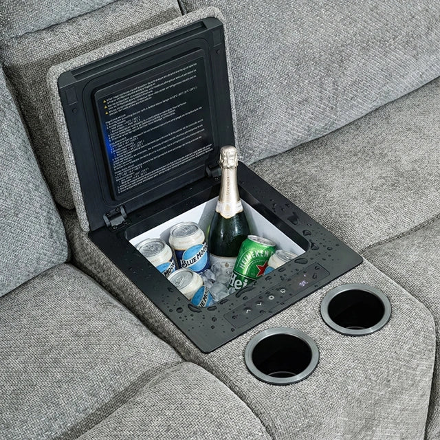Mattheus Power Sectional with Cooler + 3 Recliners