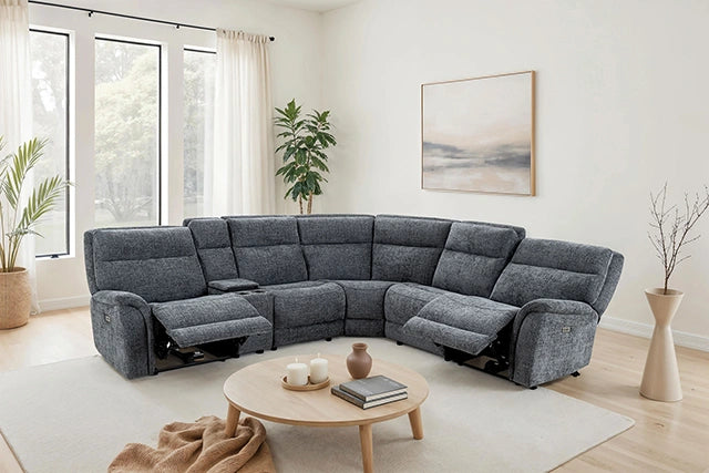 Mattheus Power Sectional with Cooler + 3 Recliners