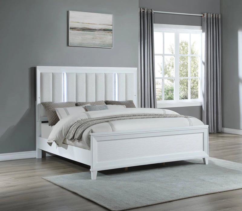 White Led King Bed