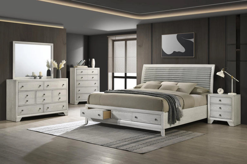 Antique White Oak Queen Bed